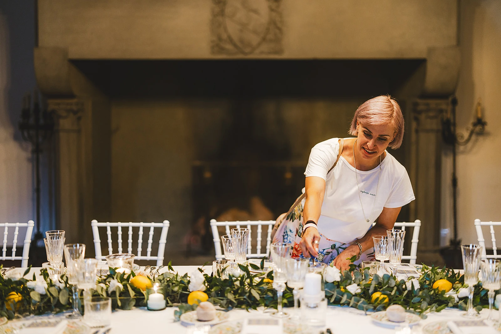 Ilaria, wedding helper, durante il coordinamento del matrimonio al Castello di Barberino