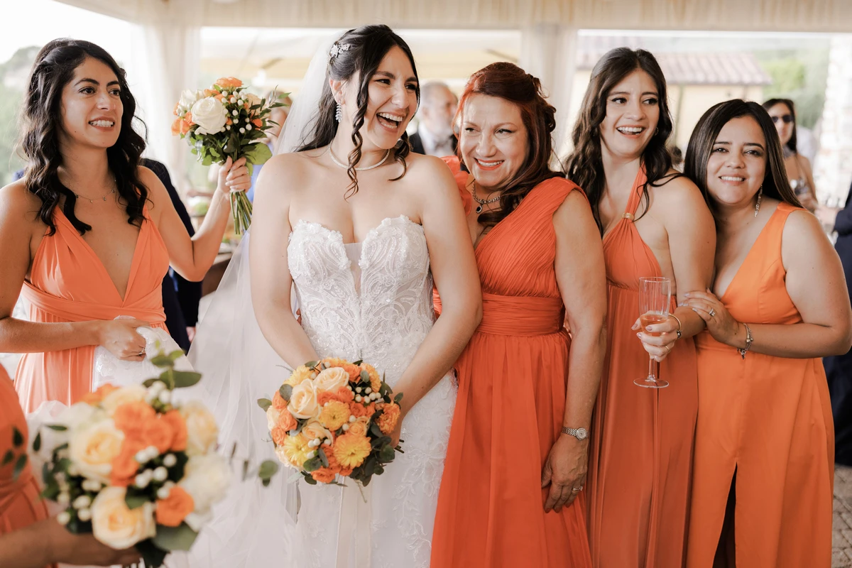 Sposa e damigelle al matrimonio di Jesus e giomar, coordinamento Ilaria euphoria events