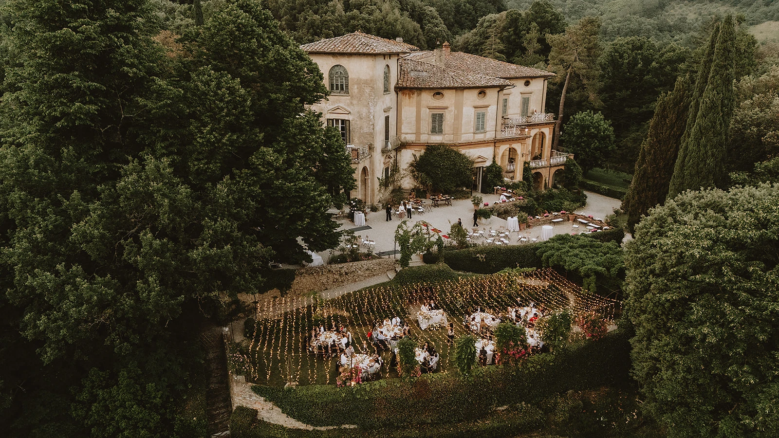 Vista di Villa di Striano location d'epoca per matrimoni in toscana