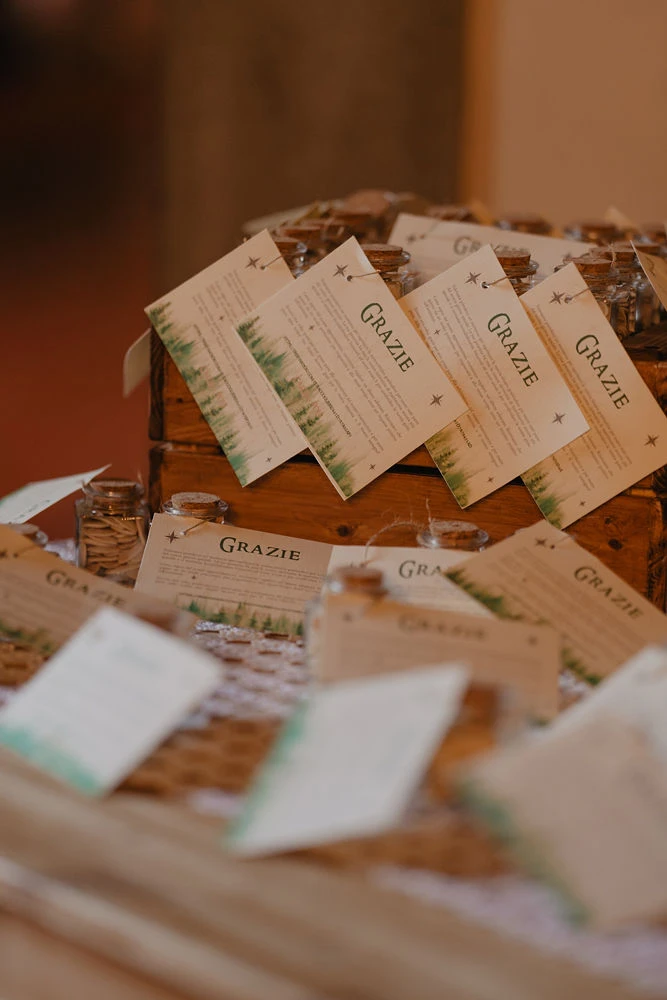 Bomboniere green per il matrimonio a tema Signore degli anelli di You e Carla