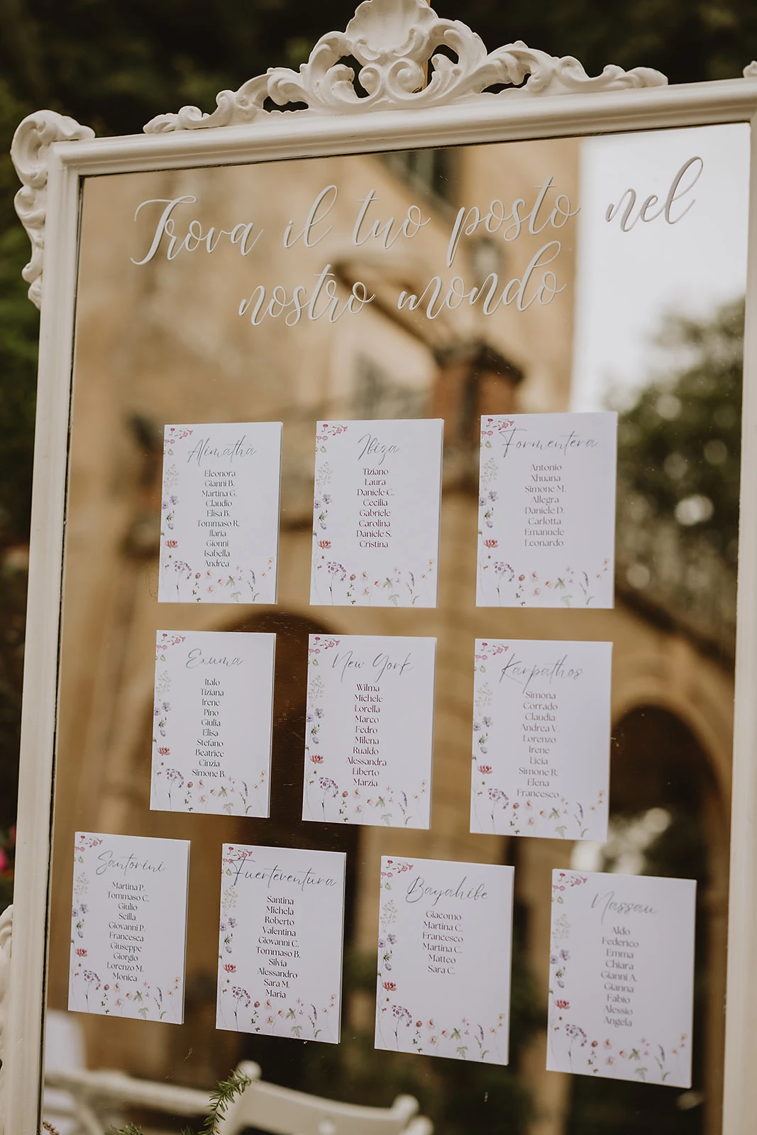 Dettaglio del tableau de mariage coordinato con la stationery realizzato e allestito da Ilaria euphoria events