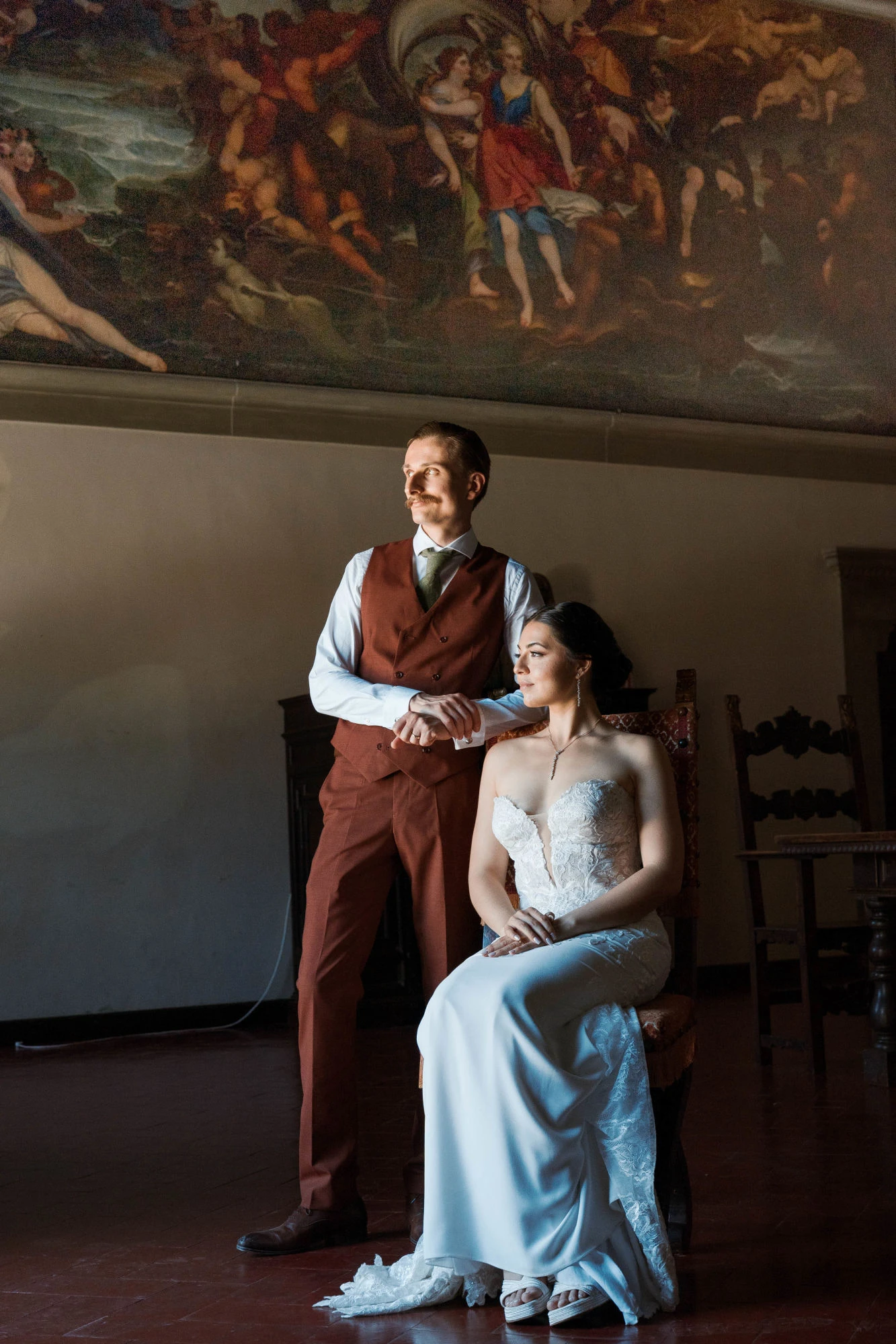 Ritratto degli sposi durante il servizio fotografico di coppia